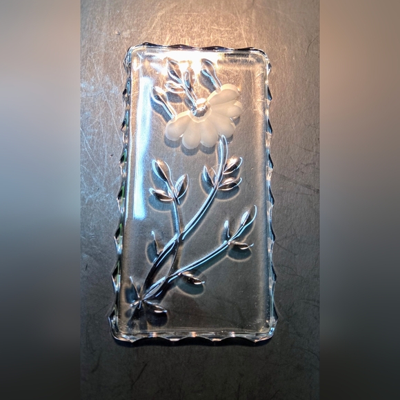 Princess House Crystal (Daisy) Trinket Dish Etched Vintage Pressed Glass Classic - Picture 2 of 5